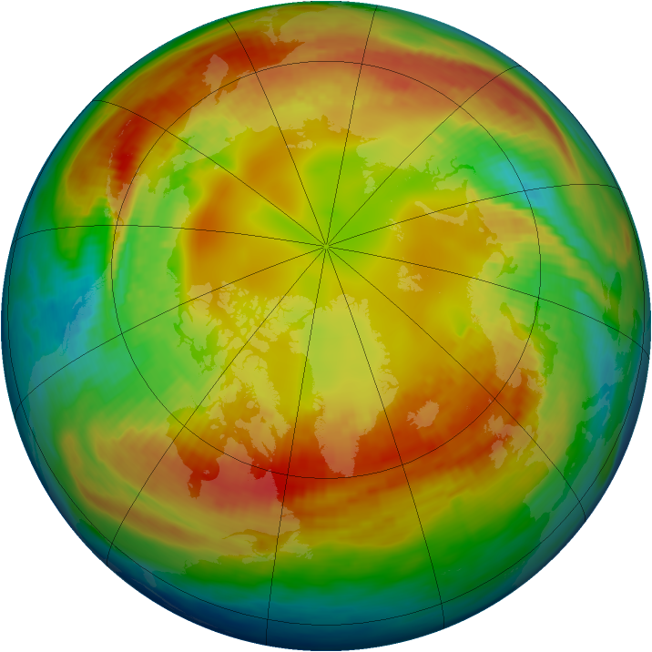 Arctic ozone map for 10 February 1988